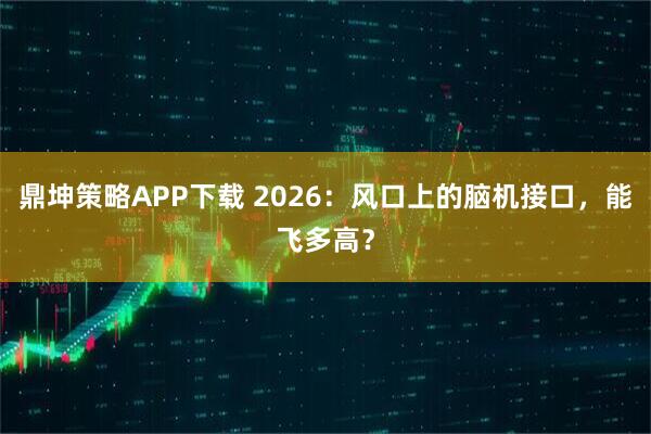 鼎坤策略APP下载 2026：风口上的脑机接口，能飞多高？